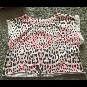 Pink leopard crop top